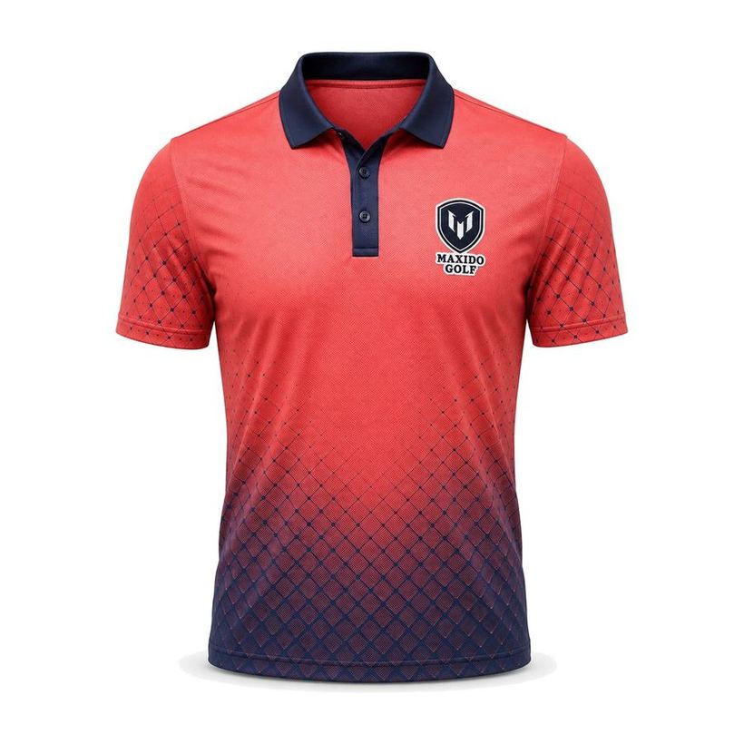 Gradient Polo — Crimson Dusk by Maxido Golf